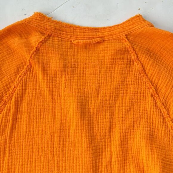 NWT Women’s M aerie Gauzy Pool to Party Coverup Simply Orange Oversized‎ Relaxed - Picture 11 of 16